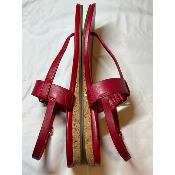 Cole Haan Francine Demi Wedge Leather Flat Sandals Red/W20908-Size 8 1/2 B -NWOT main image 6